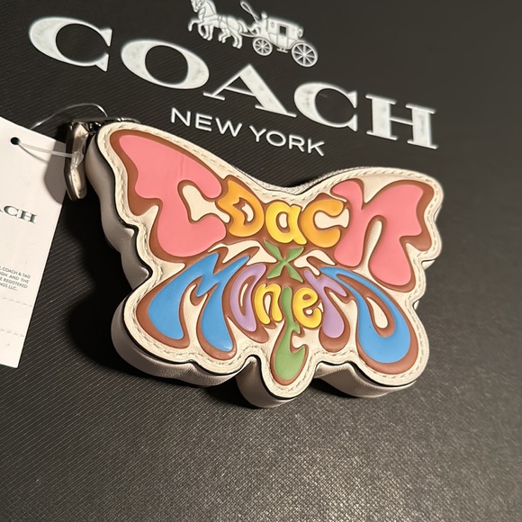 NWT Coach X Lil Nas Butterfly Coin Case Wallet Bag Card Zipper Leather Purse - Picture 5 of 7